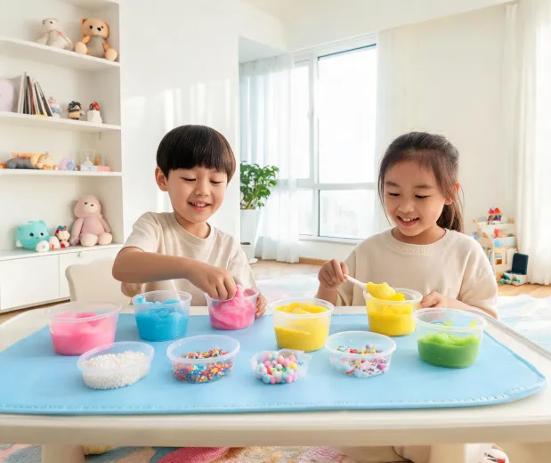 Slime color mixing station